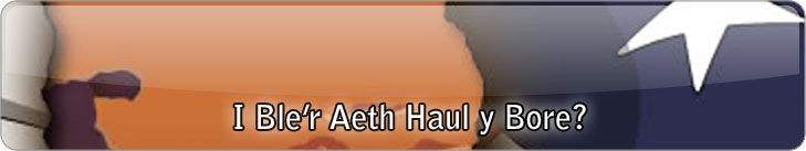 I ble'r aeth haul y bore?