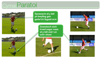 Ergyd gydag ochr y droed - Cymal Paratoi