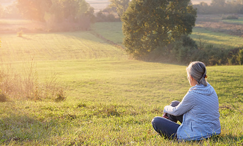 A woman in a field