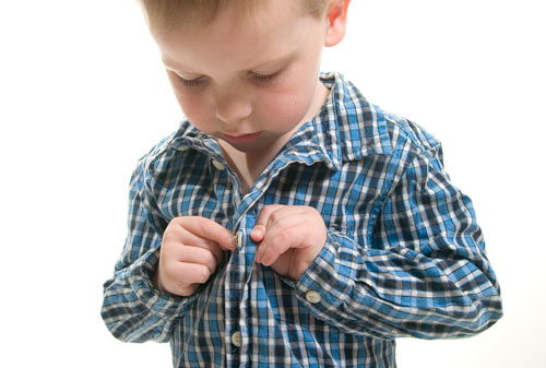 Child dressing themselves