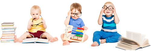 Children in glasses