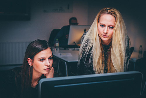 People in the office working together
