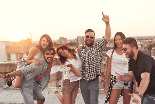 Summertime rooftop party