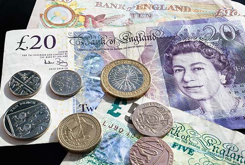 Sterling notes and coins