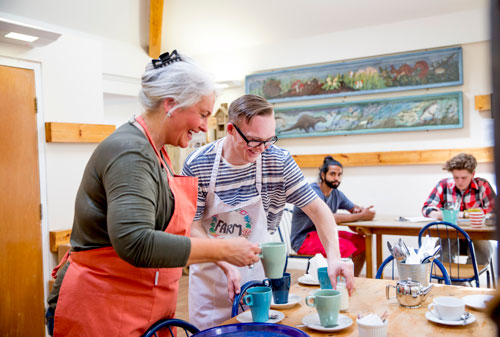 Volunteering in a cafe
