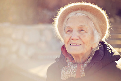A happy elderly woman