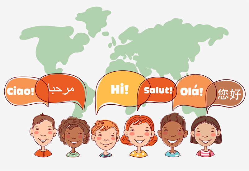 Group speaking different languages