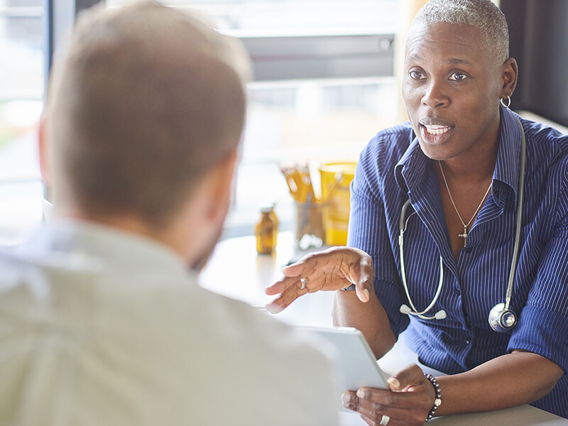 care worker and senior woman