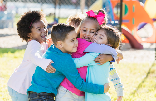 Children hugging
