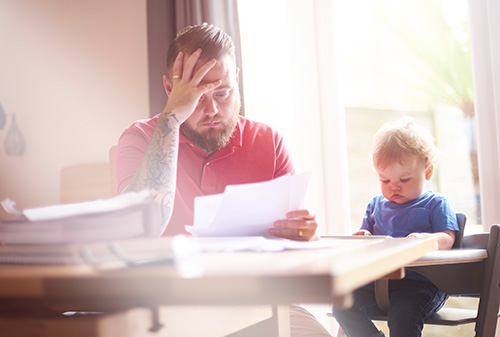 Man struggling with debt