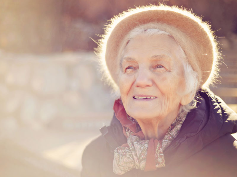 Happy elderly woman