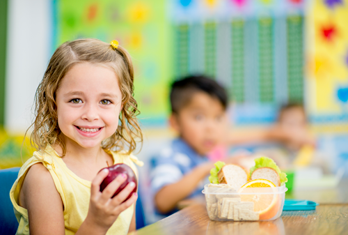 Child eating healthily