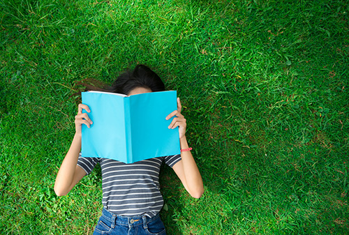 Girl reading a book