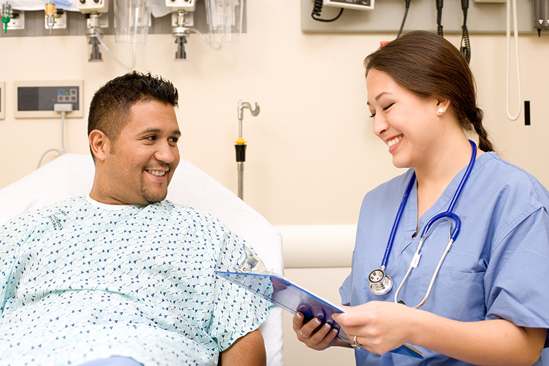 patient and nurse in hospital