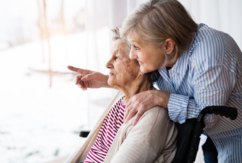 Senior woman in a wheelchair