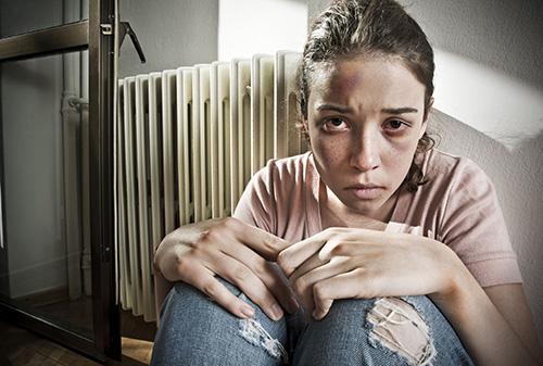 Frightened girl