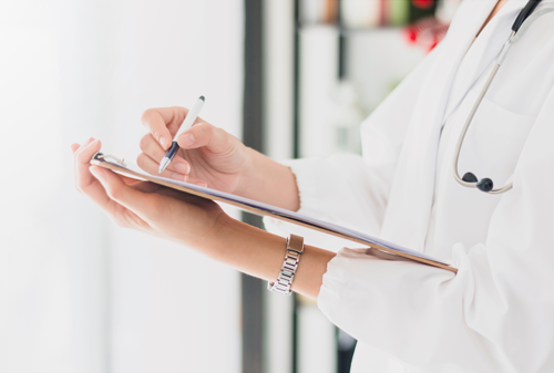 Doctor with medical report