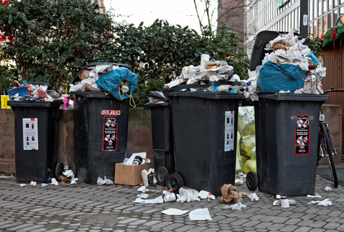 Overflowing bins