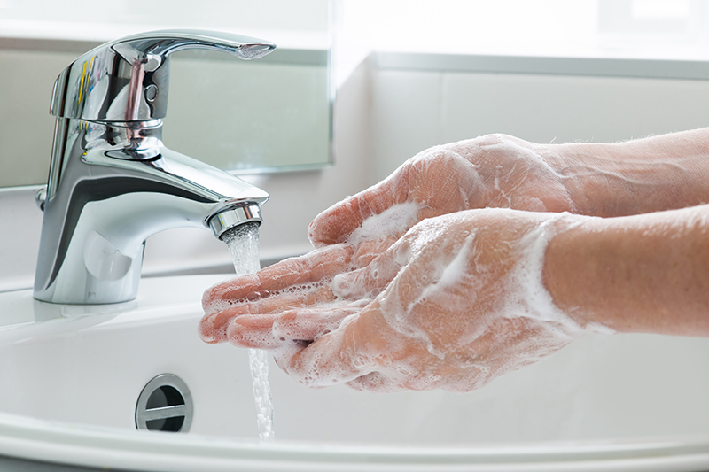 Hand-wash facilities are plentiful and clean