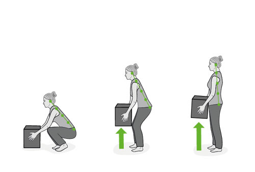 Correct posture to lift heavy box