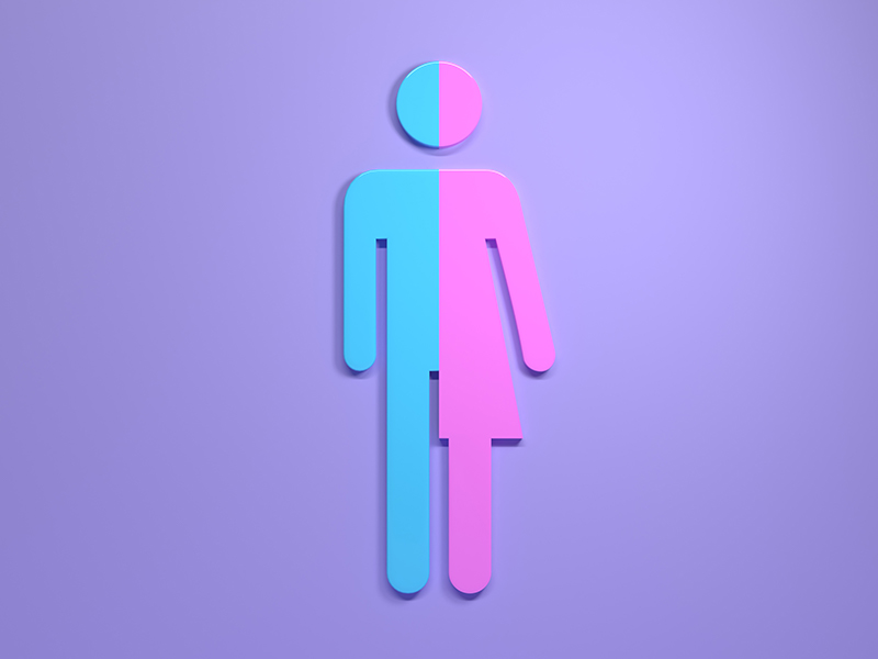 Merged male and female symbol
