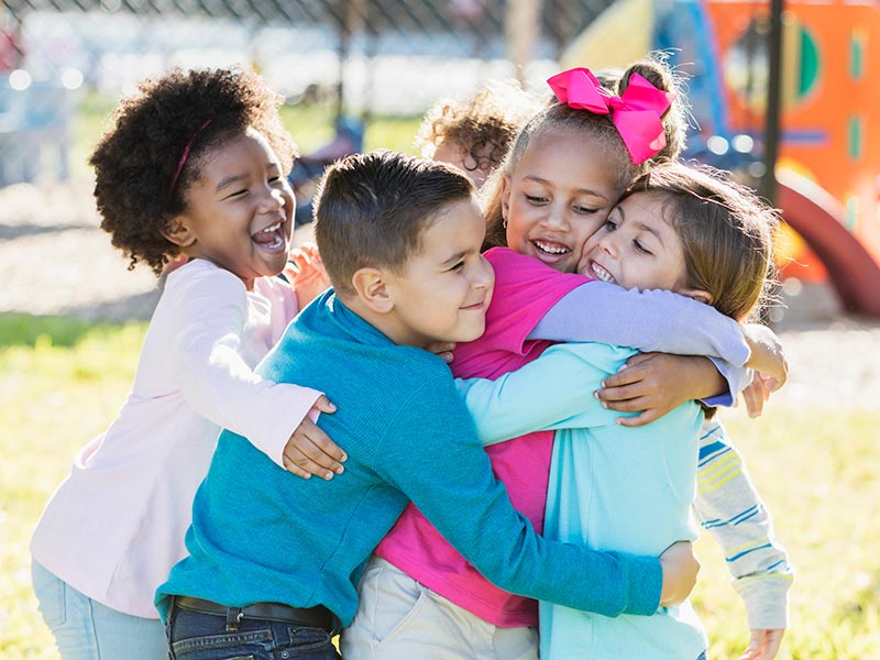 Children hugging