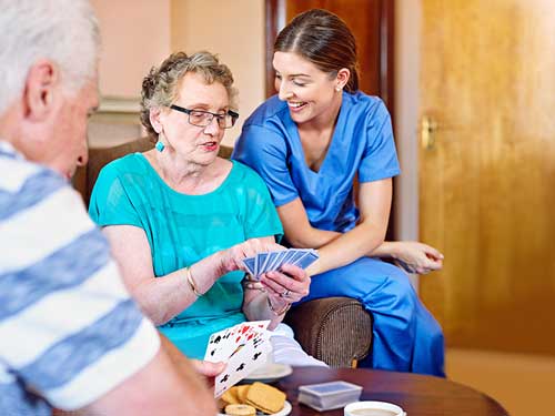Seniors playing cards