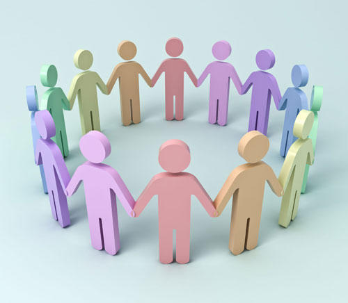 People holding hands