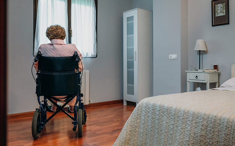 Woman in wheelchair