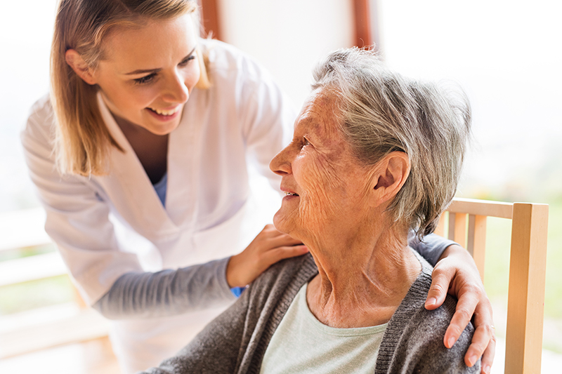 Health visitor on home visit