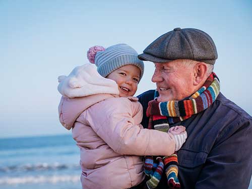 Grandfather with granddaughter