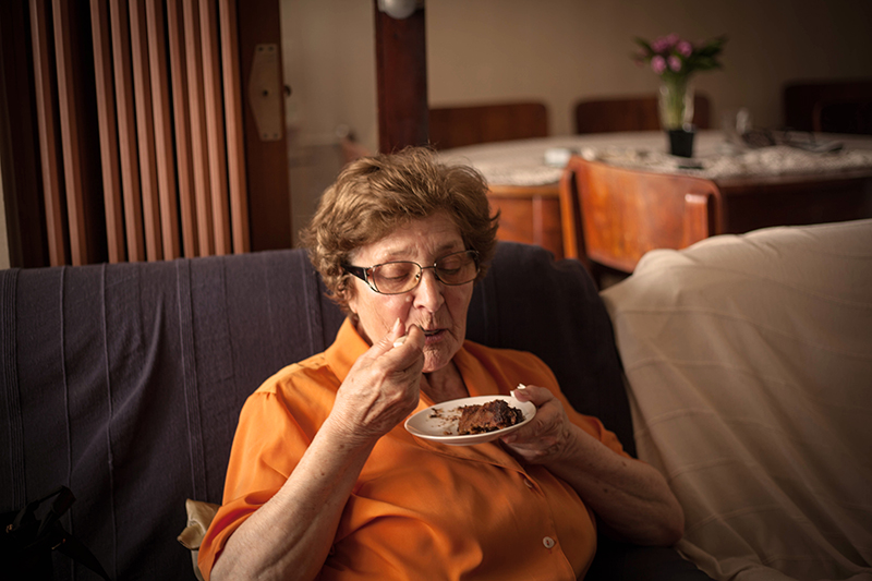 Elderly Woman Eating
