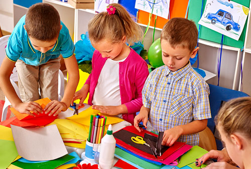 Children painting