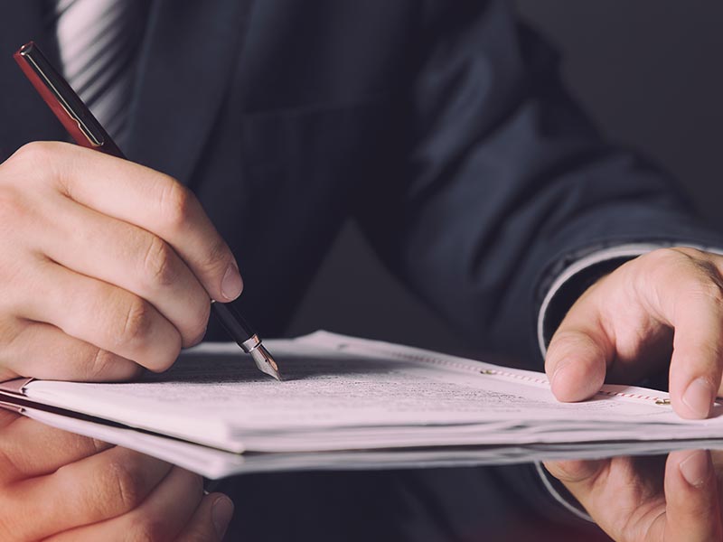 Signing a contract