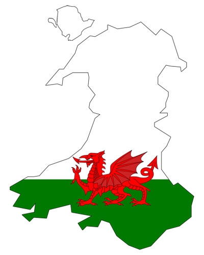 The Welsh flag on Wales