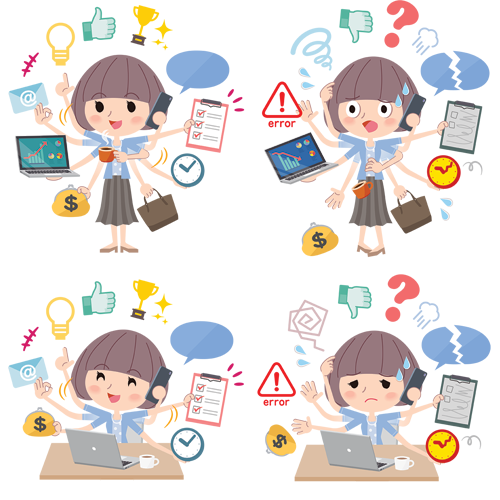 Multi-tasking woman