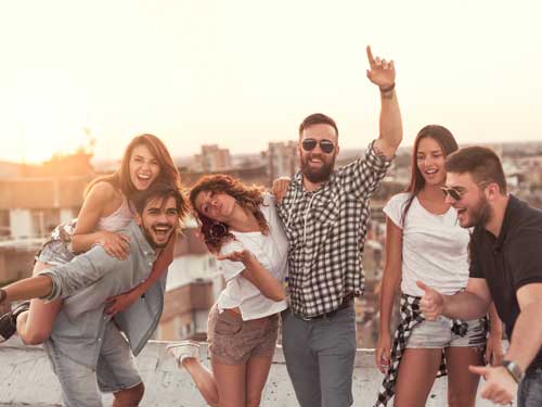 Summertime rooftop party