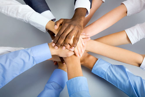 Hands together