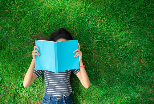 Child reading a book