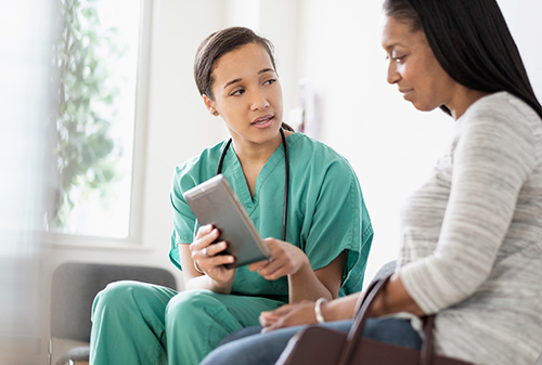 Nurse with a patient