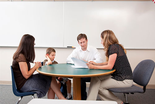 Meeting with a child and their parents