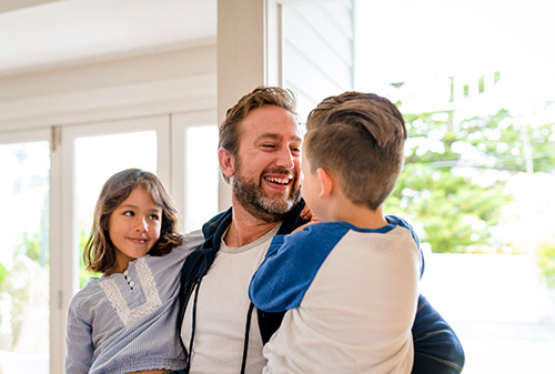 Father with children