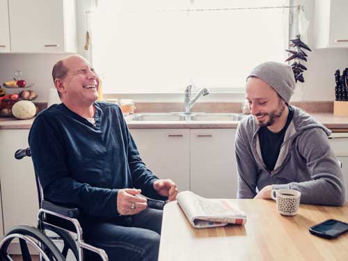 Man visiting a friend