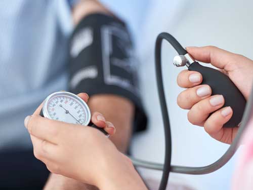 Taking blood pressure