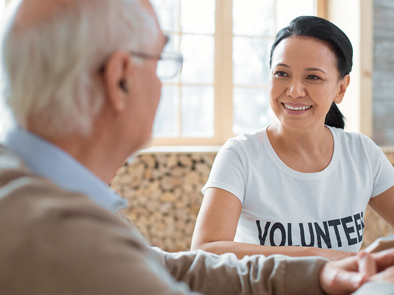 A charity volunteer