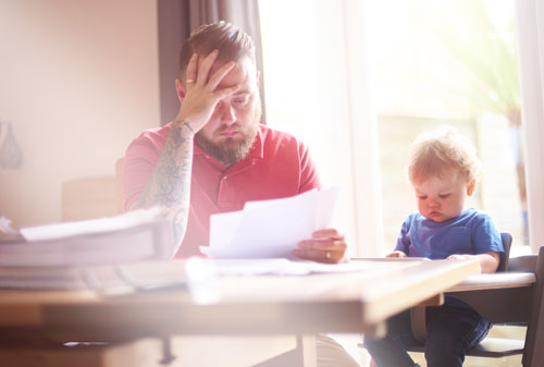 Man struggling with debt