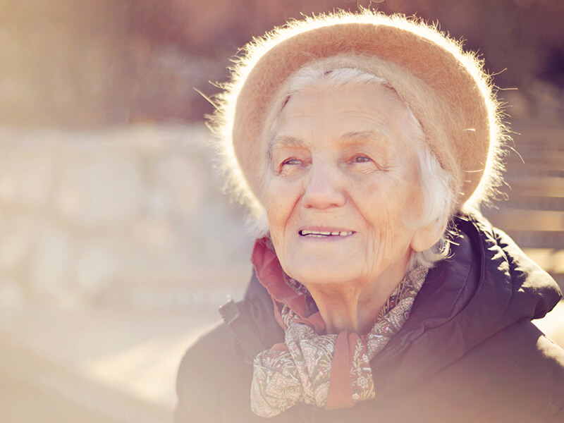 A happy elderly woman